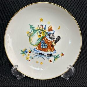 Rare Vintage Kaiser W Germany SANTA Candy Nut Trinket Dish St. Nicholas Krampus